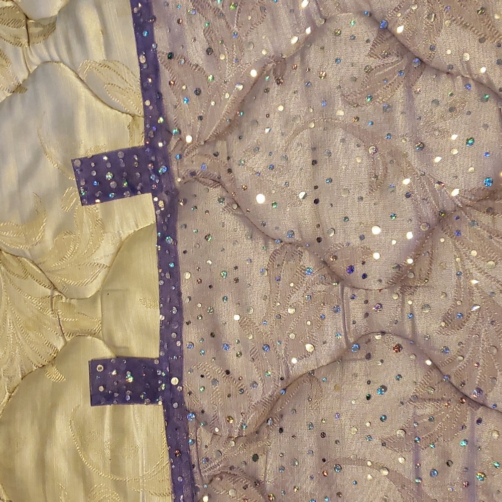 Fun glittery purple sheer curtain
